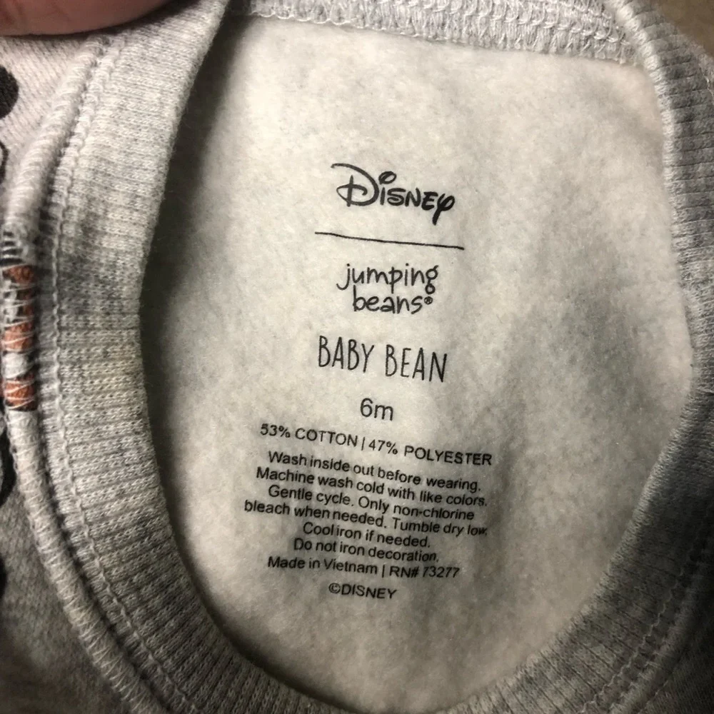 Disney Jumping Bean 6M Mickey Mouse Gray Long Sleeve